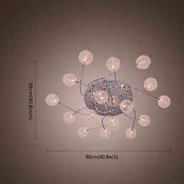 G4 Deckenleuchte aus Eisen mit Aluminiumschirmen