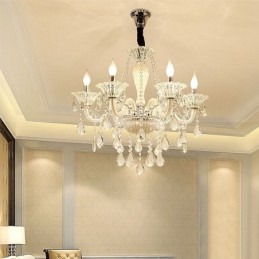 Europäischer Kristall-Kronleuchter, elegante Pendelleuchte