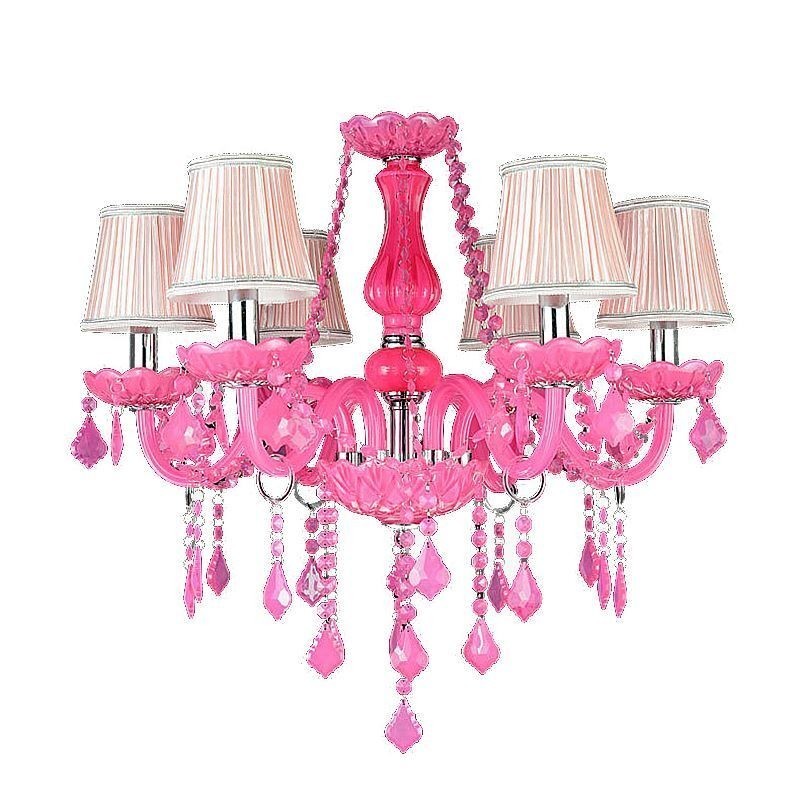 Europäischen Stil Kristall Kronleuchter Rosa Pendelleuchte Romantische