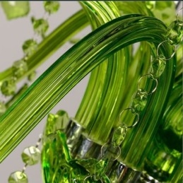 Kristall-Kronleuchter im europäischen Stil, einzigartige grüne Pendelleuchte