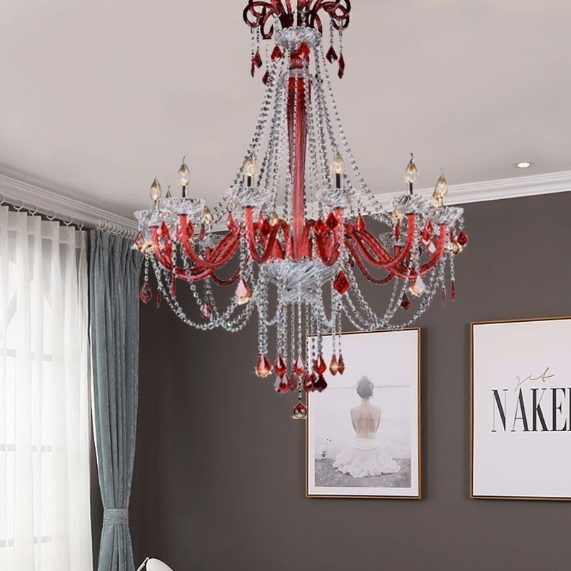 Europäischer Kristall-Kronleuchter, elegante Pendelleuchte