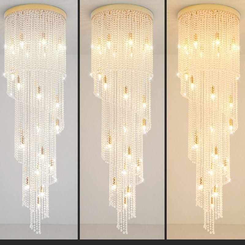 Moderne Kristall Kronleuchter Luxus Treppe Kristall Deckenleuchte Mit 19 Lichter