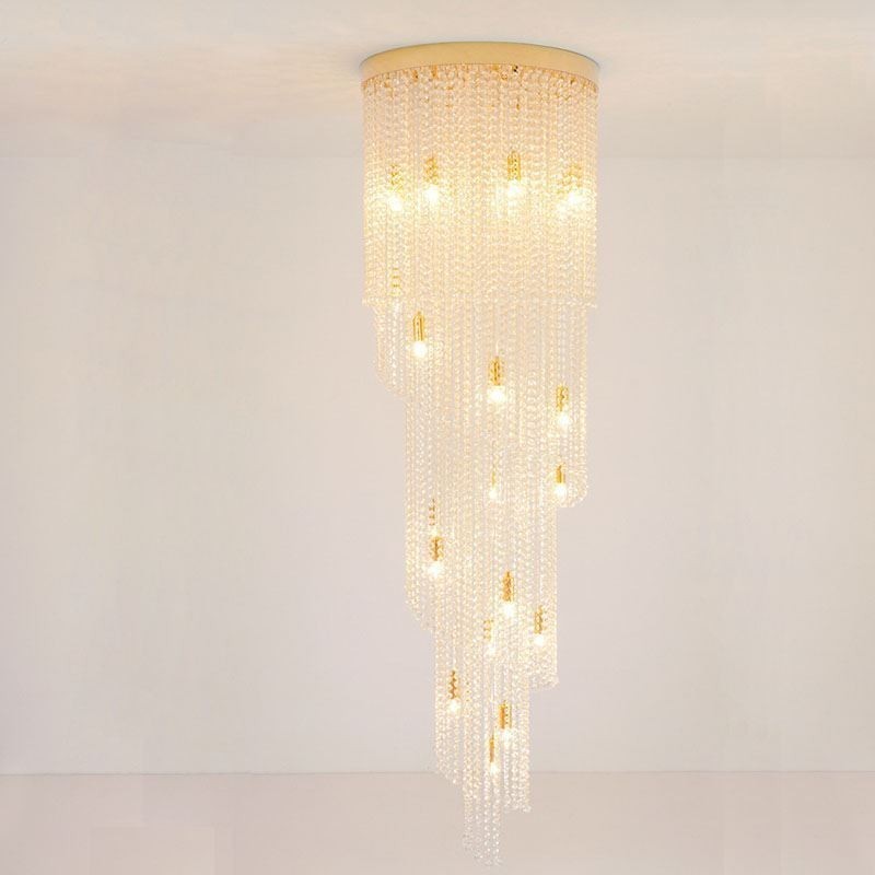 Moderne Kristall Kronleuchter Luxus Treppe Kristall Deckenleuchte Mit 19 Lichter