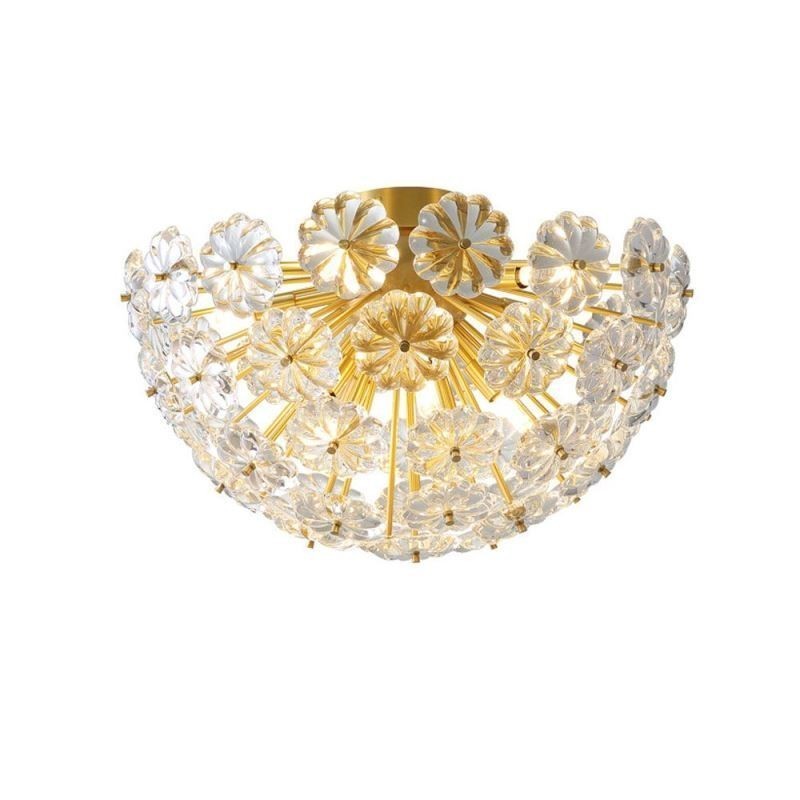 Halbkreisförmige Deckenleuchte aus Glas, flächenbündig, modern, dekorativ, in Blumenform