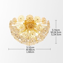 Halbkreisförmige Deckenleuchte aus Glas, flächenbündig, modern, dekorativ, in Blumenform