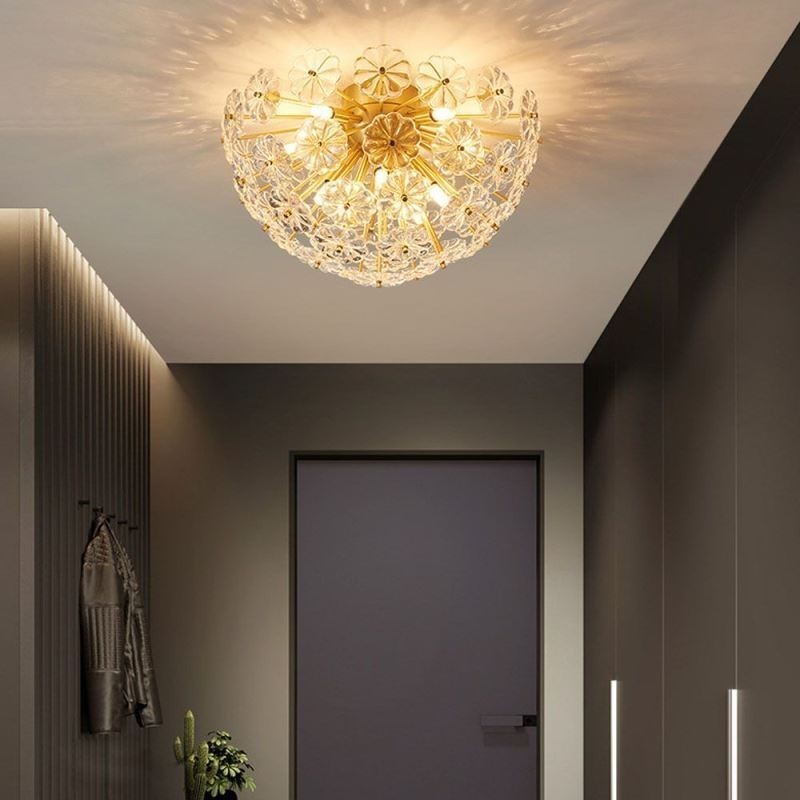 Halbkreisförmige Deckenleuchte aus Glas, flächenbündig, modern, dekorativ, in Blumenform