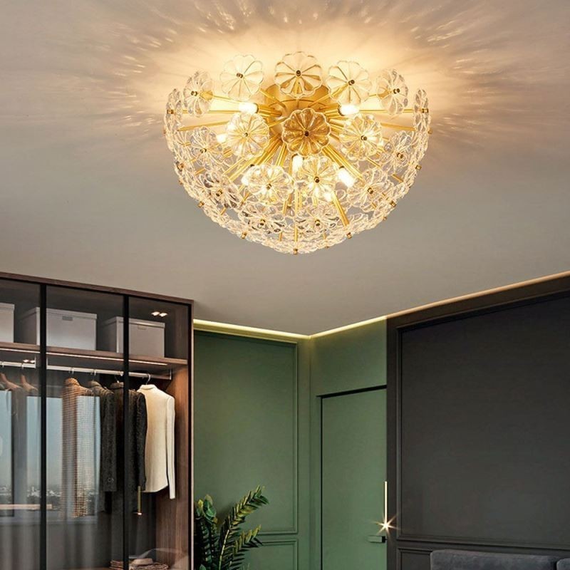 Halbkreisförmige Deckenleuchte aus Glas, flächenbündig, modern, dekorativ, in Blumenform