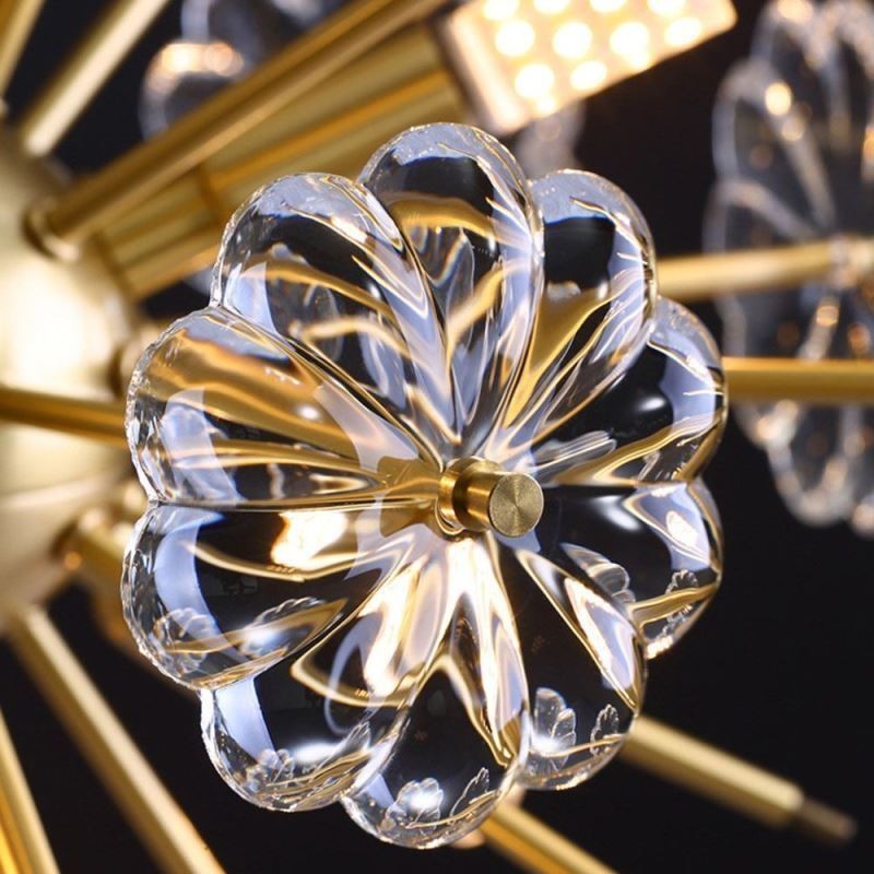 Halbkreisförmige Deckenleuchte aus Glas, flächenbündig, modern, dekorativ, in Blumenform