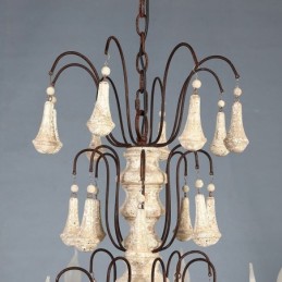 Pendelleuchte aus Holz im Retro-Stil, eleganter Kronleuchter
