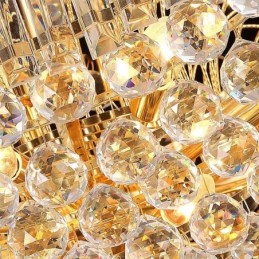 Europäischer Kristall-Empire-Kronleuchter, große goldfarbene Pendelleuchte