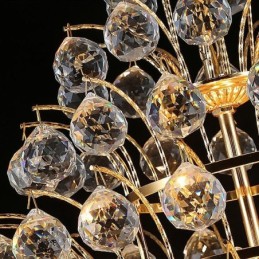 Zeitgenössischer Kristall-Empire-Kronleuchter in Goldfarbe, Pendelleuchte Lotus