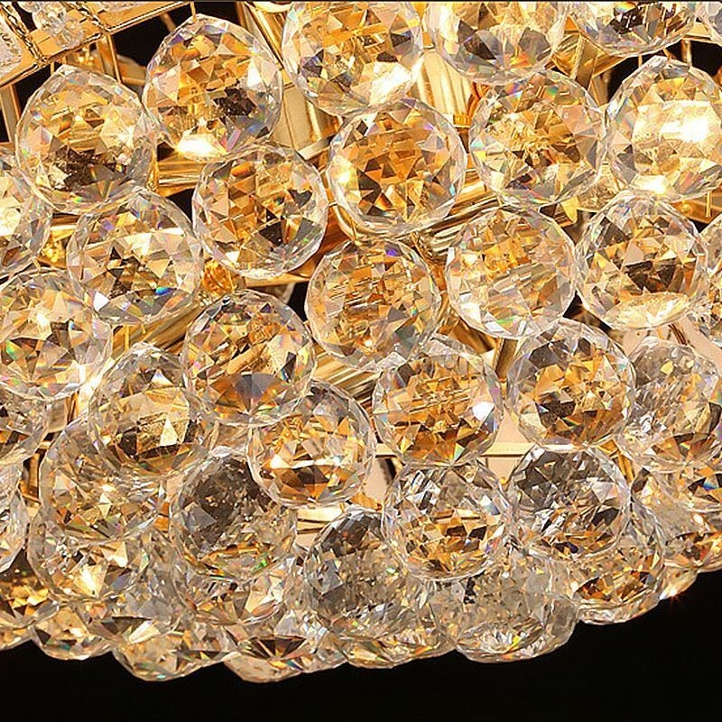 Zeitgenössischer Kristall-Empire-Kronleuchter in Goldfarbe, Pendelleuchte Lotus