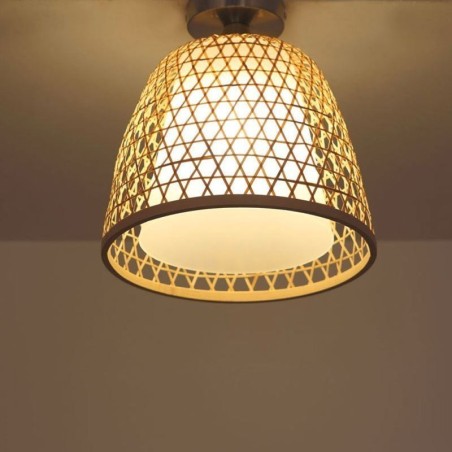 Bambus Semi Flush Mount Kreative Runde Deckenleuchte Vestibül Beleuchtung Bambus Semi Flush Mount Kreative Runde Deckenleuchte Vestibül Beleuchtung
