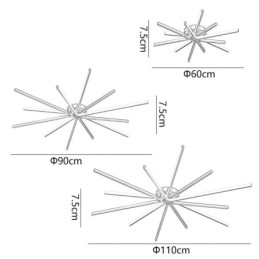 Moderne, minimalistische Deckenleuchte mit Feuerwerksmotiv