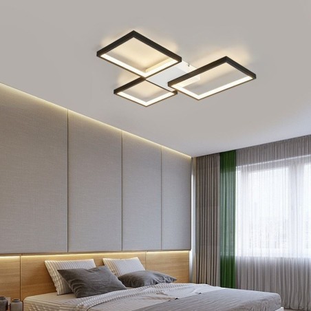 Unterputz-Deckenleuchte, minimalistisch, 3-eckig, stufenlos dimmbar, mit Fernbedienung, 60 W Unterputz-Deckenleuchte, minimalistisch, 3-eckig, stufenlos dimmbar, mit Fernbedienung, 60 W