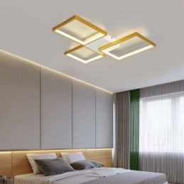 Unterputz-Deckenleuchte, minimalistisch, 3-eckig, stufenlos dimmbar, mit Fernbedienung, 60 W