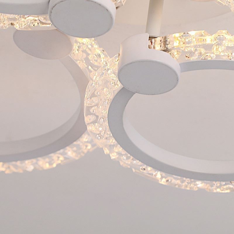 Unterputz-Deckenleuchte, modern, minimalistisch, rund, Acryl, Blumen-Design
