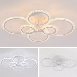 Unterputz-Deckenleuchte, modern, minimalistisch, rund, Acryl, Blumen-Design