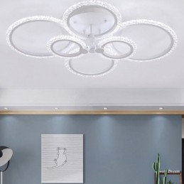 Unterputz-Deckenleuchte, modern, minimalistisch, rund, Acryl, Blumen-Design