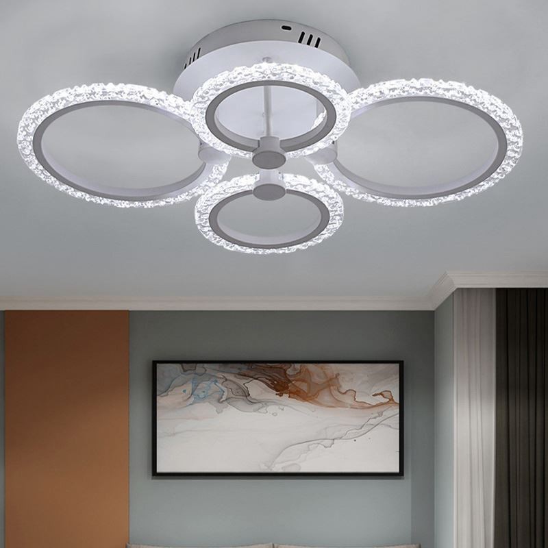 Unterputz-Deckenleuchte, modern, minimalistisch, rund, Acryl, Blumen-Design