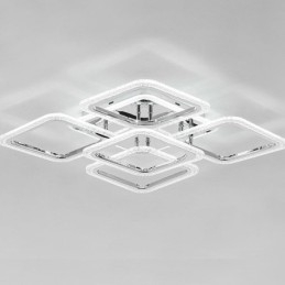 Deckenleuchte aus Acryl, quadratisch, 5 Lichter, Chrom