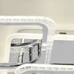 Deckenleuchte aus Acryl, quadratisch, 5 Lichter, Chrom