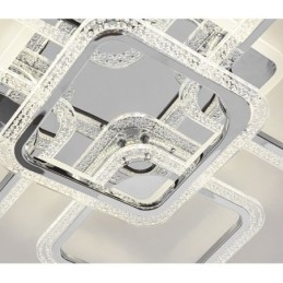 Deckenleuchte aus Acryl, quadratisch, 5 Lichter, Chrom