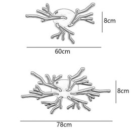 Deckenleuchte mit Acrylzweigen zur flächenbündigen Montage