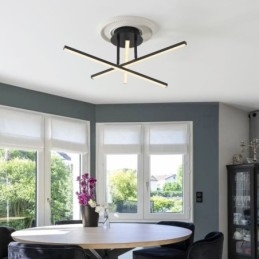 Moderne, schlichte Deckenleuchte mit Aluminium-Kunststreifen