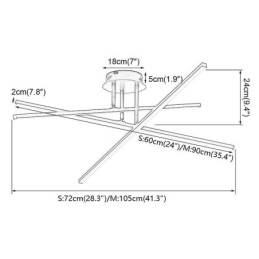 Moderne, schlichte Deckenleuchte mit Aluminium-Kunststreifen