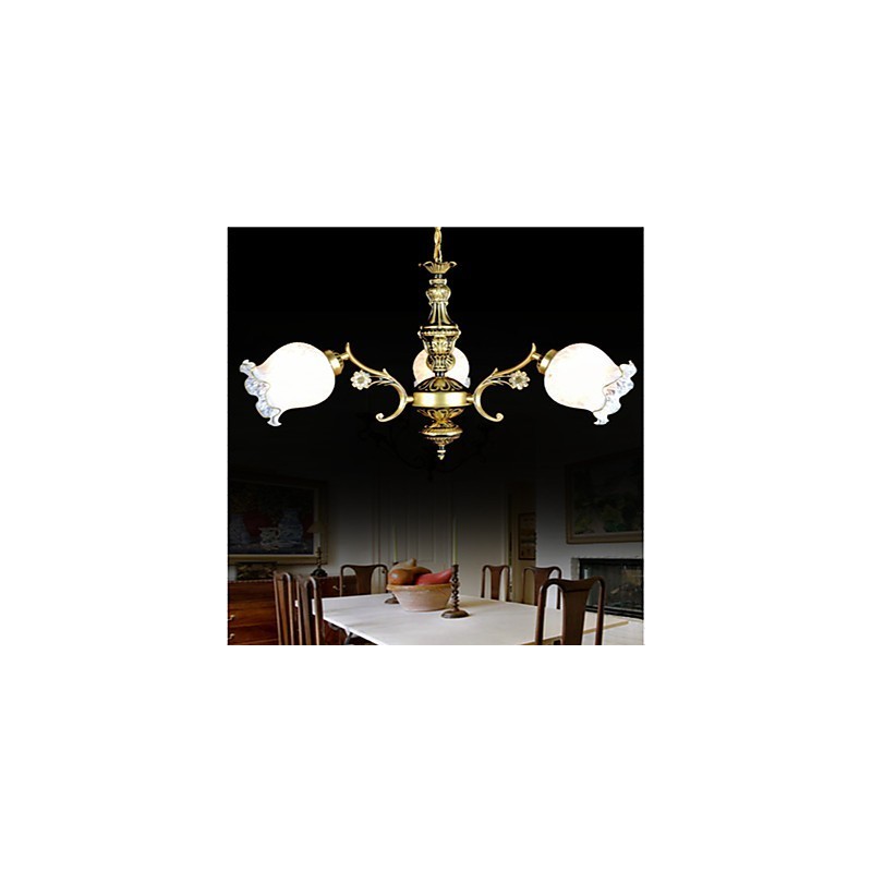 Bronze Kronleuchter Drei Lichter Europäischen Retro Klassische