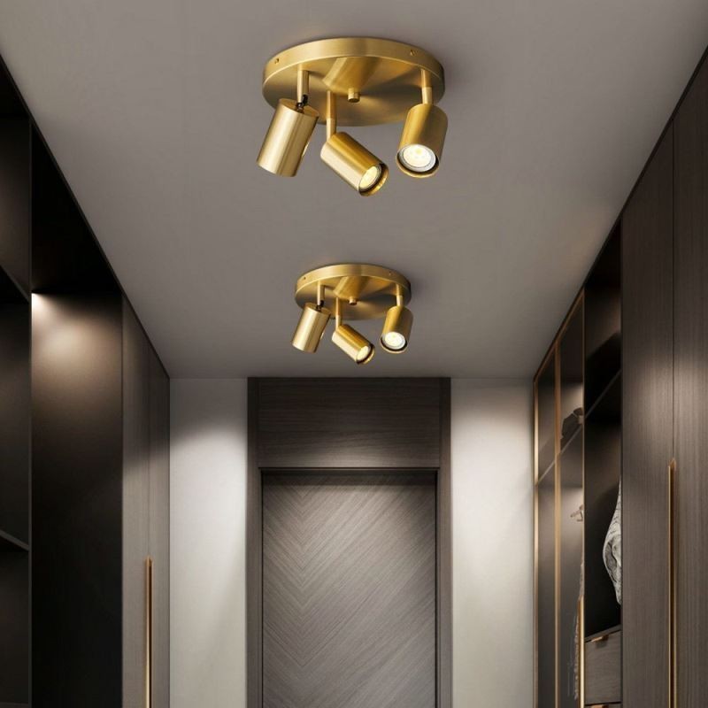 Moderne Deckenleuchte, goldene schwarze Deckenleuchte mit 3 Lichtern, Kupferkunst, Heimbeleuchtung