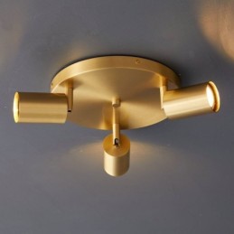 Moderne Deckenleuchte, goldene schwarze Deckenleuchte mit 3 Lichtern, Kupferkunst, Heimbeleuchtung