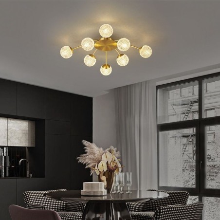 Moderne, flächenbündige, goldene Deckenleuchte, dekorative Leuchte Moderne, flächenbündige, goldene Deckenleuchte, dekorative Leuchte