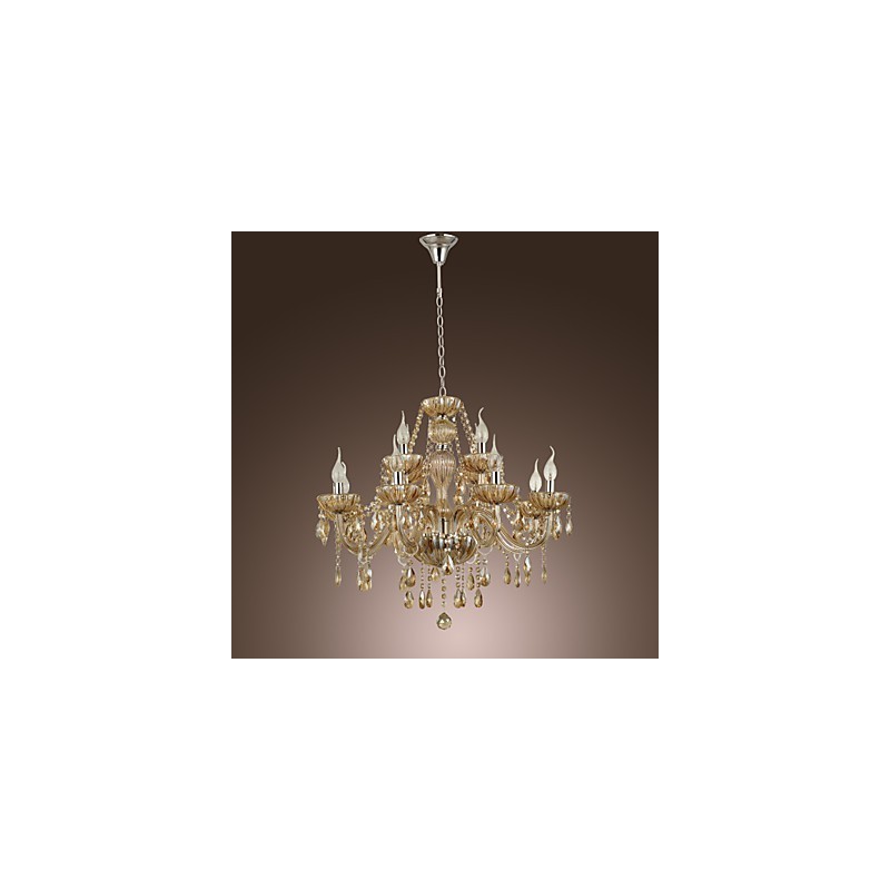 Kronleuchter Kristall Luxus Modern 2 Ebenen Wohnzimmer 12 Lichter