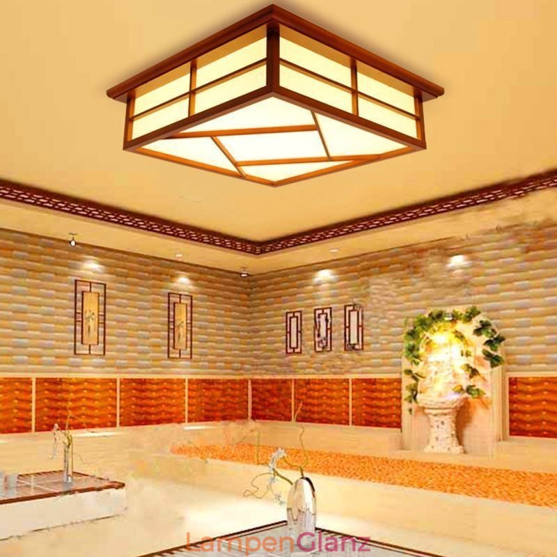 Deckenleuchte im Retro-Stil, quadratisch, bündige Montage