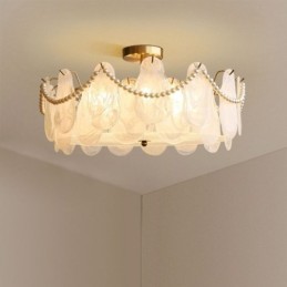 Europäische Deckenleuchte aus Eisen, elegante Deckenleuchte aus Glas