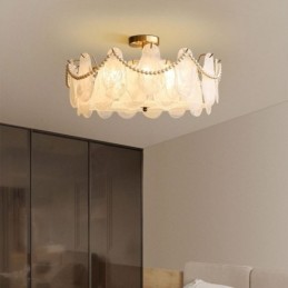 Europäische Deckenleuchte aus Eisen, elegante Deckenleuchte aus Glas
