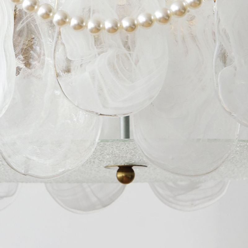 Europäische Deckenleuchte aus Eisen, elegante Deckenleuchte aus Glas