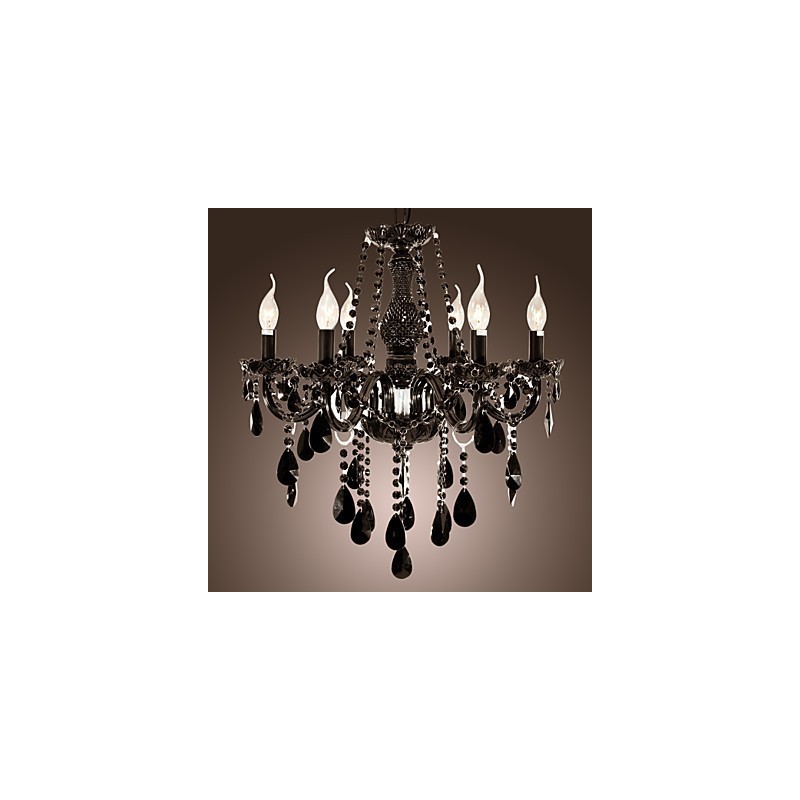 Kronleuchter Schwarz Kristall Modern 6 Lichter