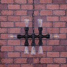 Kronleuchter aus bemaltem Metall im Vintage-Stil
