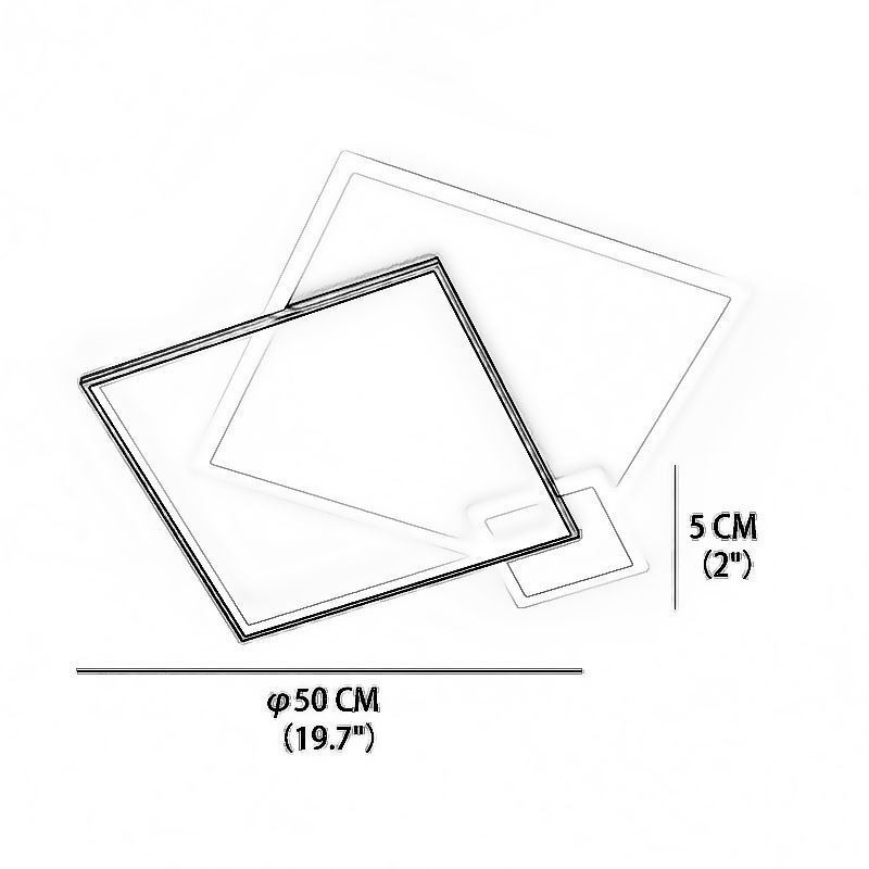 Moderne Deckenleuchte, geometrische quadratische Deckenleuchte