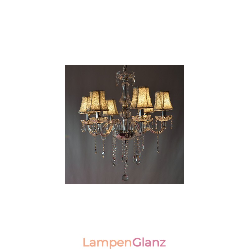 Moderner Luxus-Kronleuchter mit 6 Lichtern und Kristalldekoration