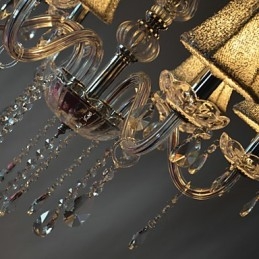 Moderner Luxus-Kronleuchter mit 6 Lichtern und Kristalldekoration