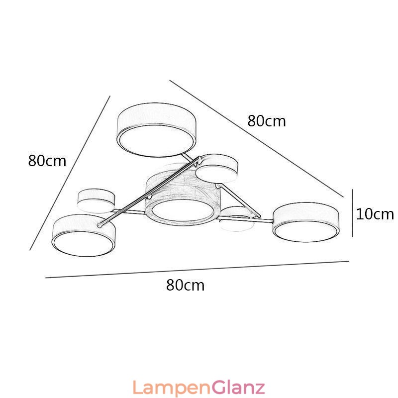 Moderne Deckenleuchte aus Acryl in Molekularform
