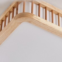 Japanische Acryl-Deckenleuchte, rechteckig, Gummiholz-Deckenleuchte