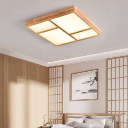 Japanische Acryl-Deckenleuchte, geometrische Holz-Deckenleuchte