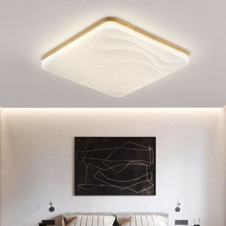 Japanische Acryl-Deckenleuchte, quadratische gewellte Deckenlampe Japanische Acryl-Deckenleuchte, quadratische gewellte Deckenlampe