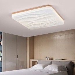 Japanische Acryl-Deckenleuchte, quadratische gewellte Deckenlampe