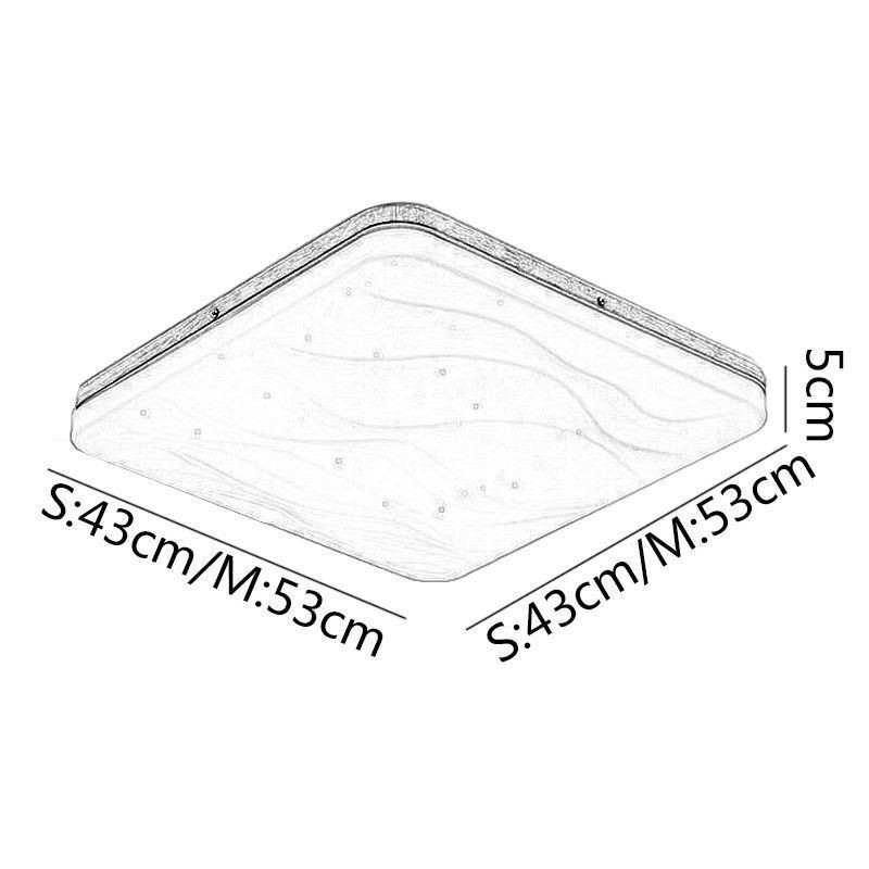 Japanische Acryl-Deckenleuchte, quadratische gewellte Deckenlampe